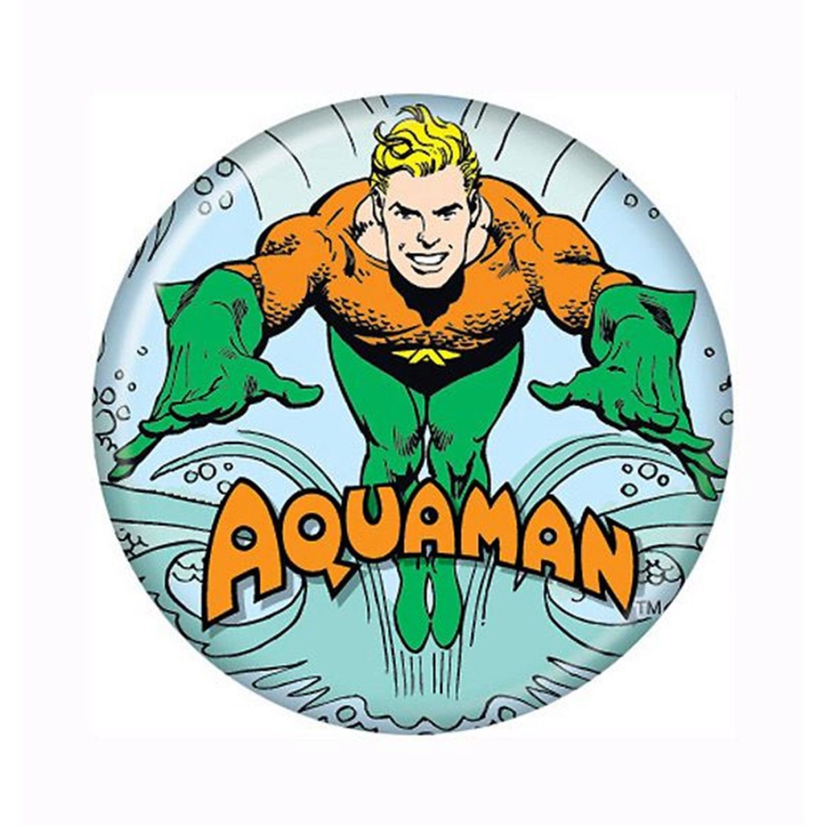 Picture of Aquaman buttonaquaman Aquaman 1.25 in. Swimming Button