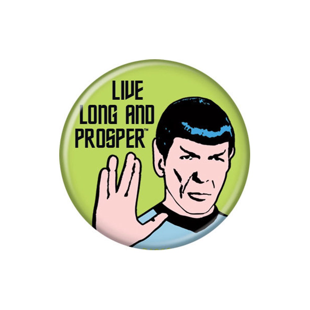 49285  Live Long & Prosper Green Button Pin