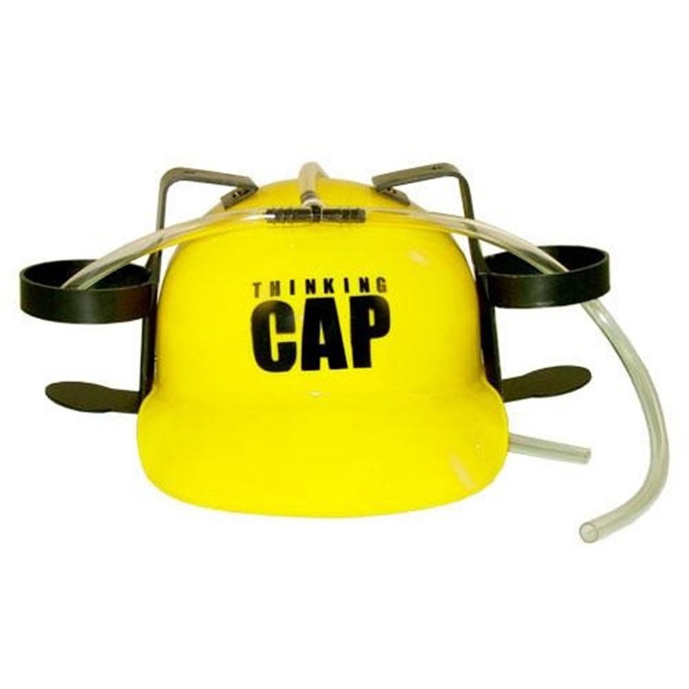 Picture of Drinking Games 19303 Drinking Games Beer Hat Thinking Cap 2-Can Hard Hat
