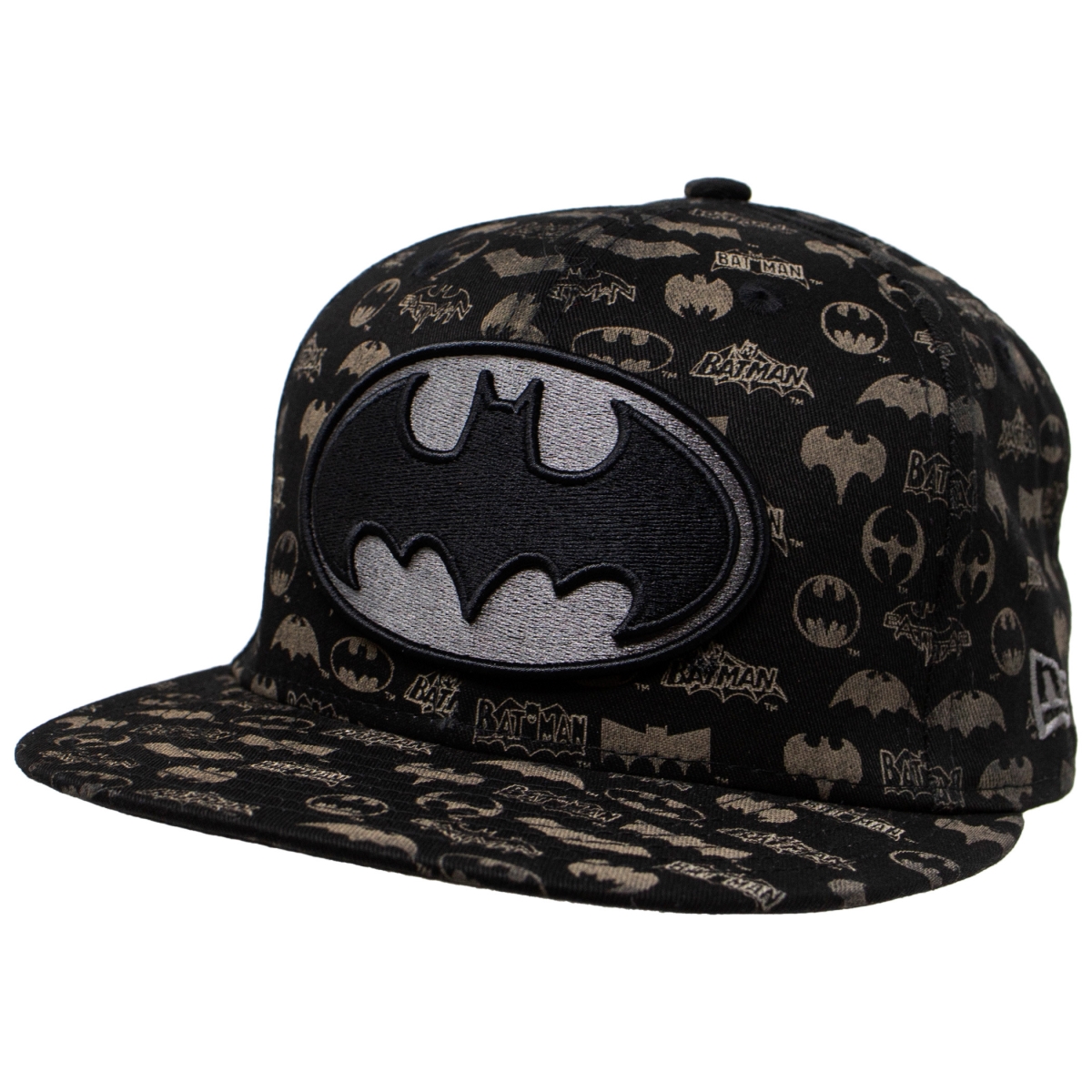 Picture of Batman 800093-7fitted-7 Fitted Batman New Era Laser Etched All Over Logos 59Fifty Hat - 7 Fitted