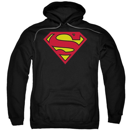 36837-S Superman Classic Logo Mens Black Hoodie - Small
