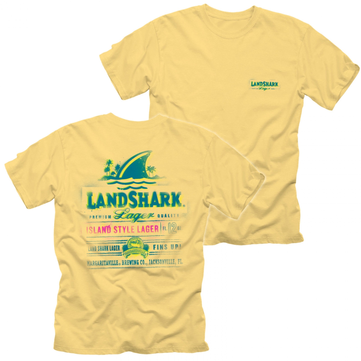 807266-L  Lager Spray Label Front & Back Print T-Shirt - Large