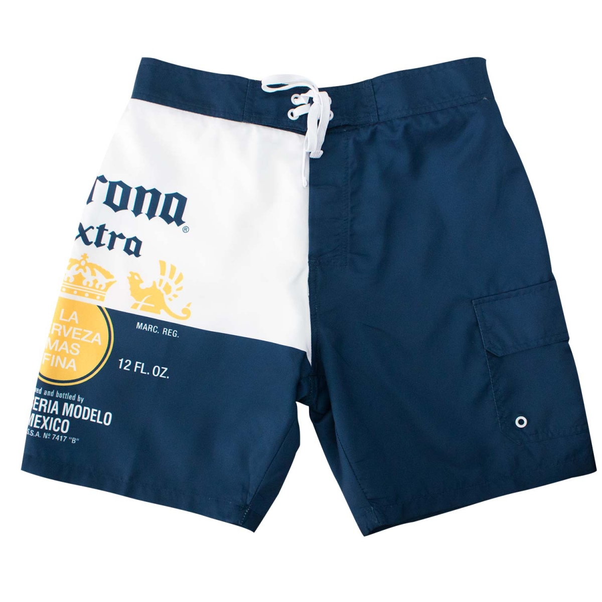 44918-M  Blue & White Split Board Shorts - Medium