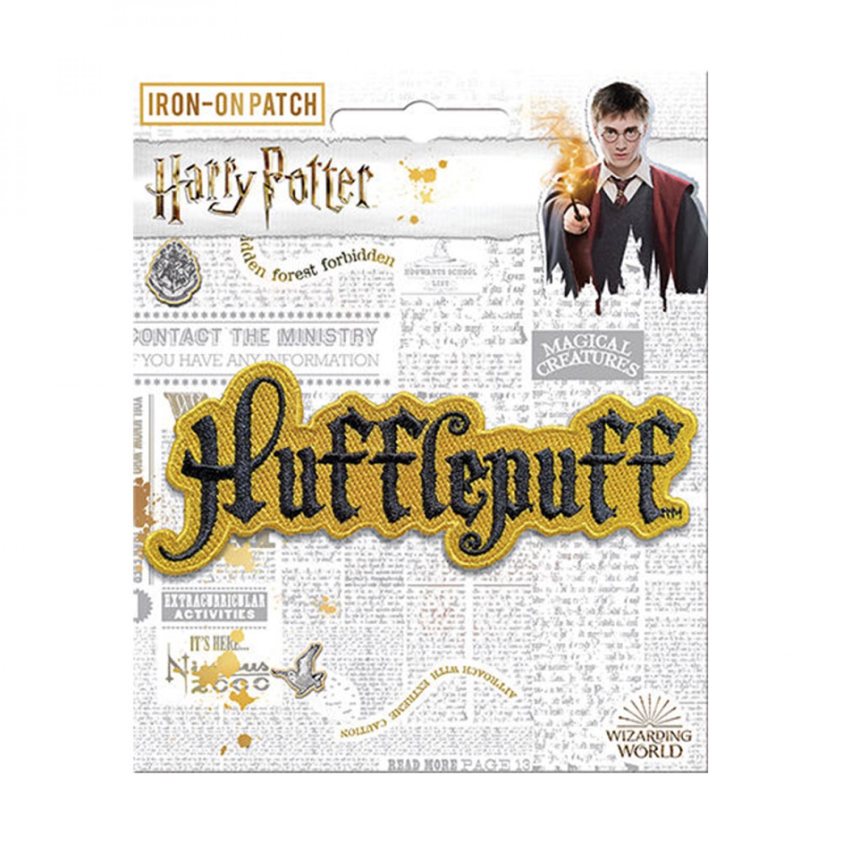 Hufflepuff Text Iron on Patch