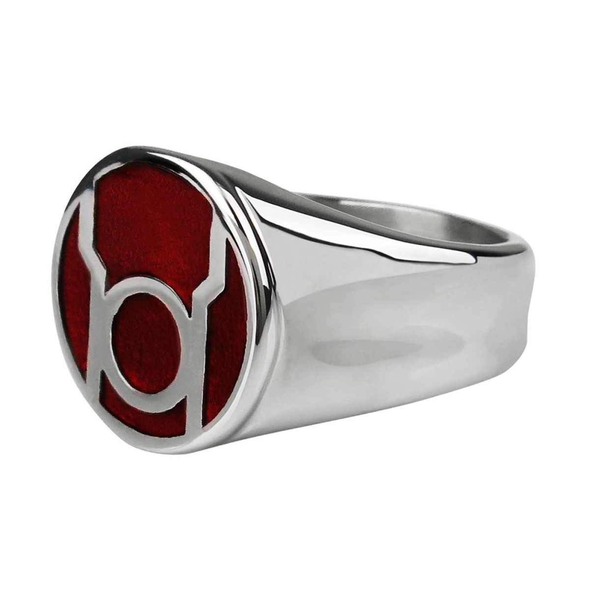 Size 8 Red Lantern Symbol Stainless Steel Ring - Size 8