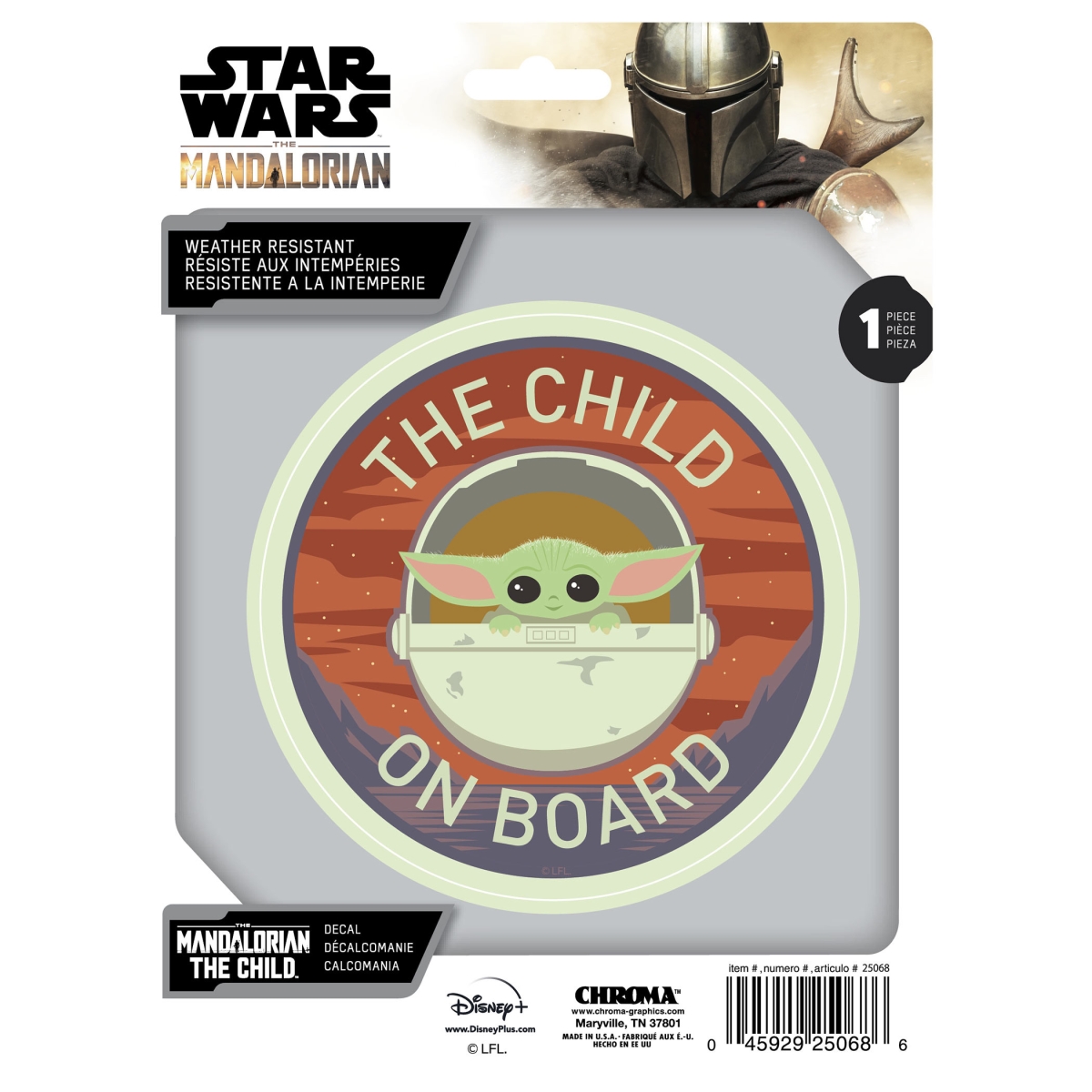 804480  the Mandalorian the Child on Board Desert Decal