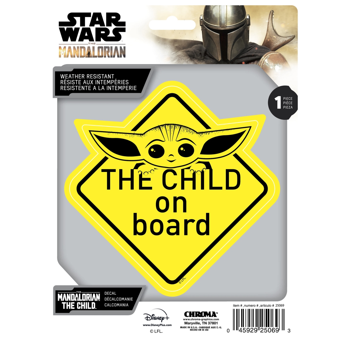 the Mandalorian the Child on Board Decal