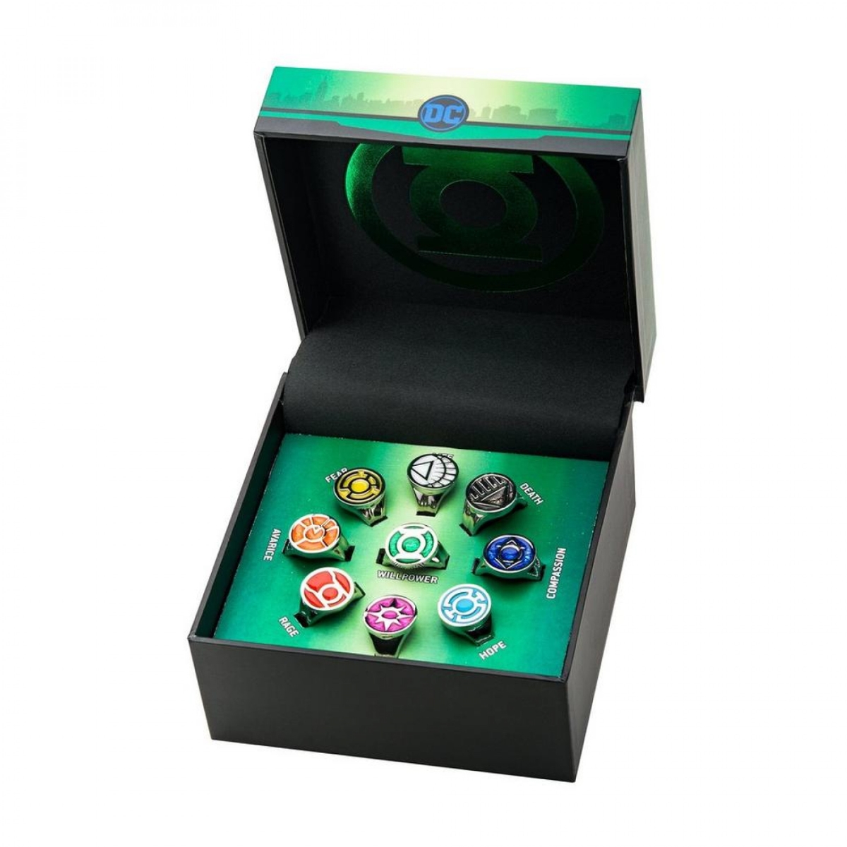 Picture of Green Lantern 806476 Green Lantern Collector All Lantern Corps Ring Set