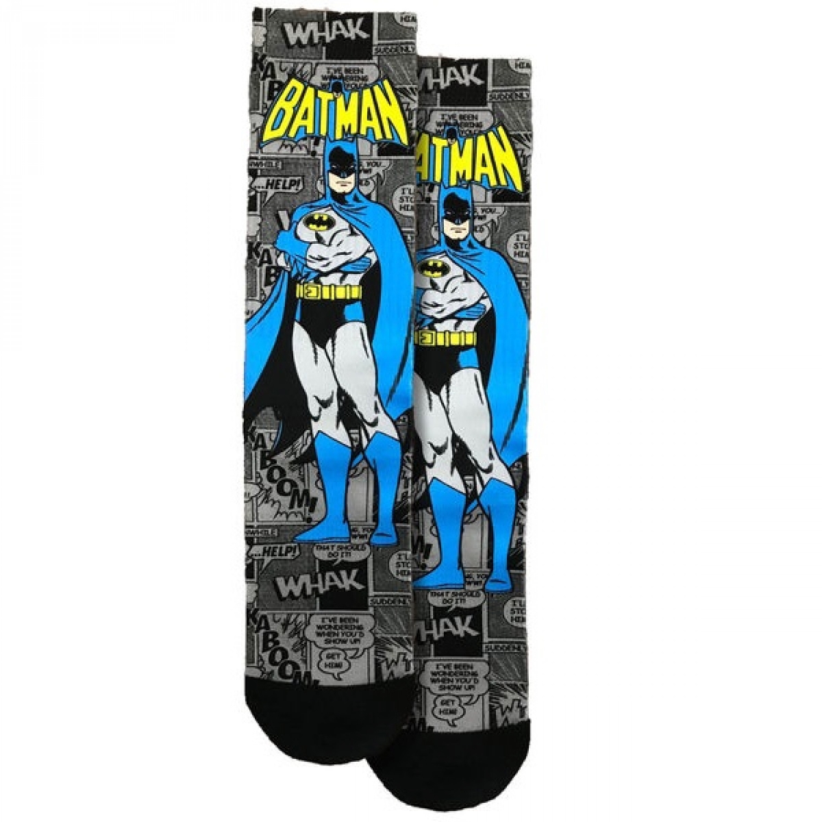 Picture of Batman 812864 Batman Character with DC Comics Background Crew Socks