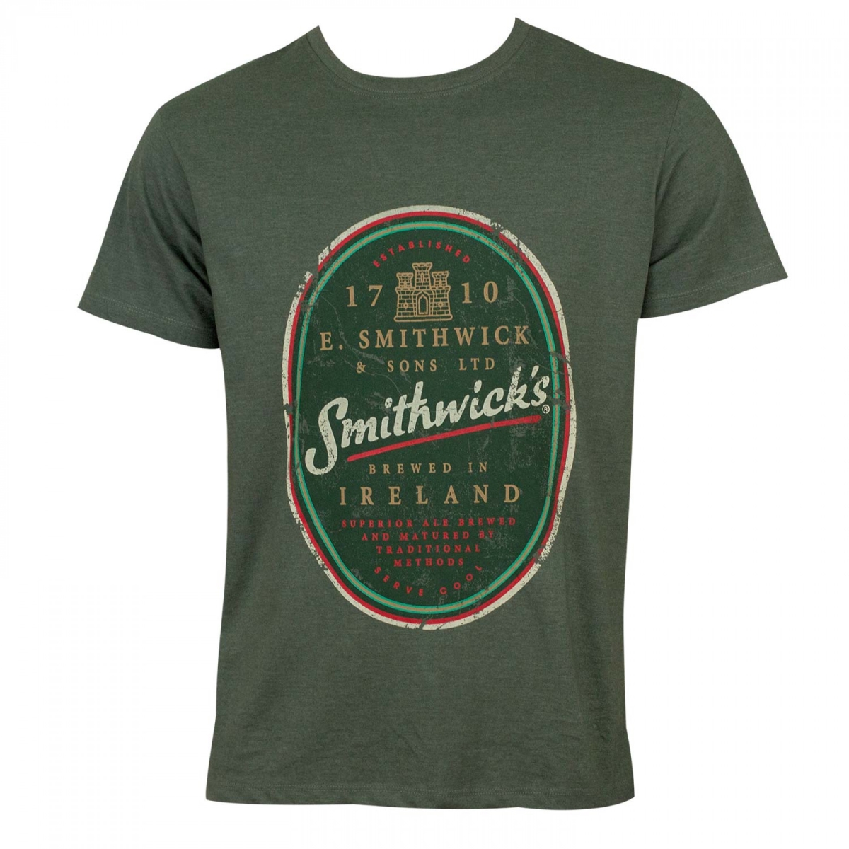 Mens Green Distressed T-Shirt - 2XL