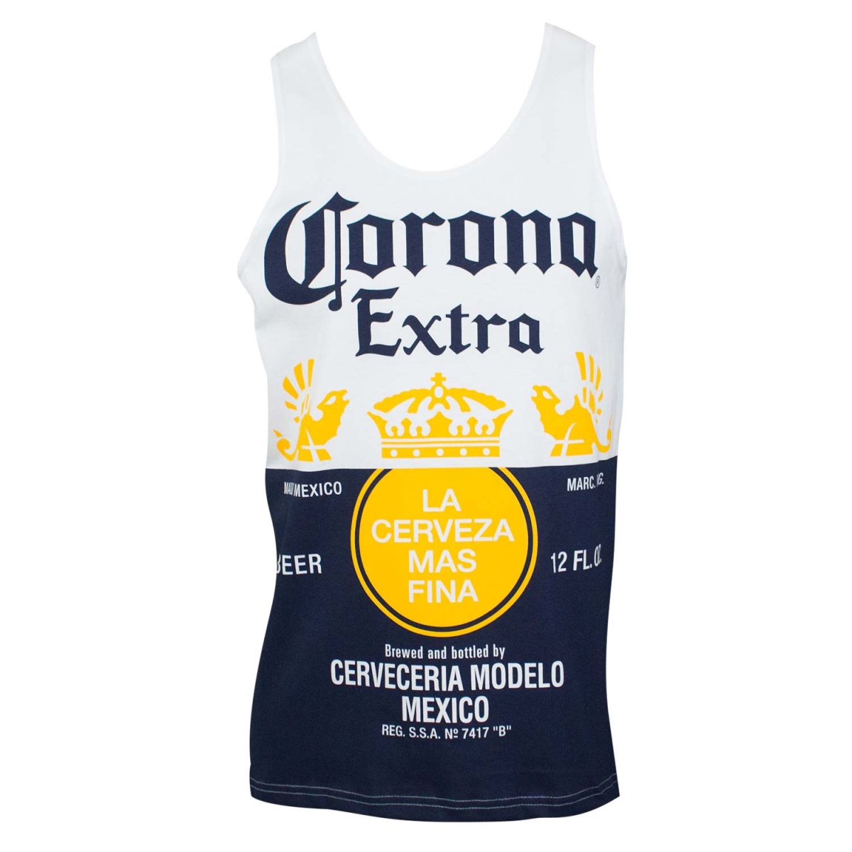 45136-Small Bottle Label Tank Top for Mens, White - Small