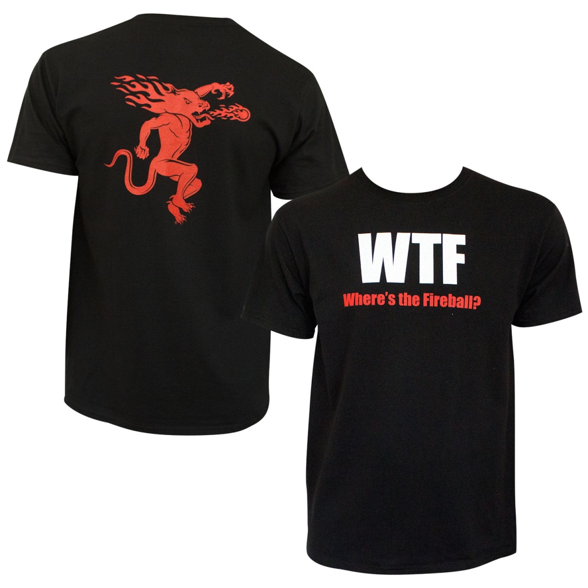 Fireball Mens Black Wheres the Fireball T-Shirt - Large