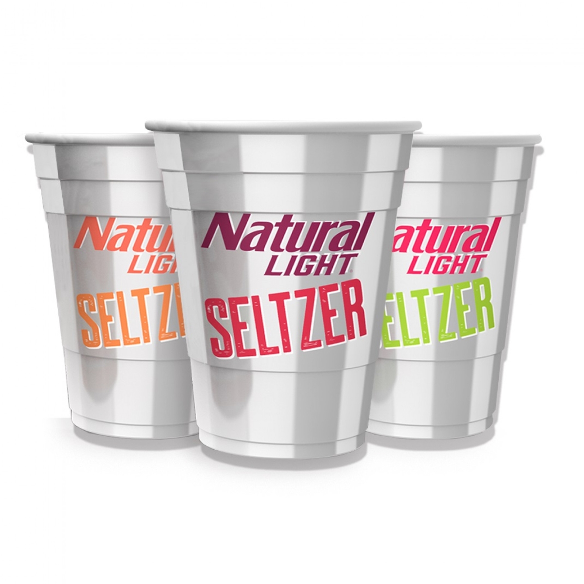 Picture of Natural Light 811464 Natural Light Seltzer Reusable Plastic Cups - Pack of 3