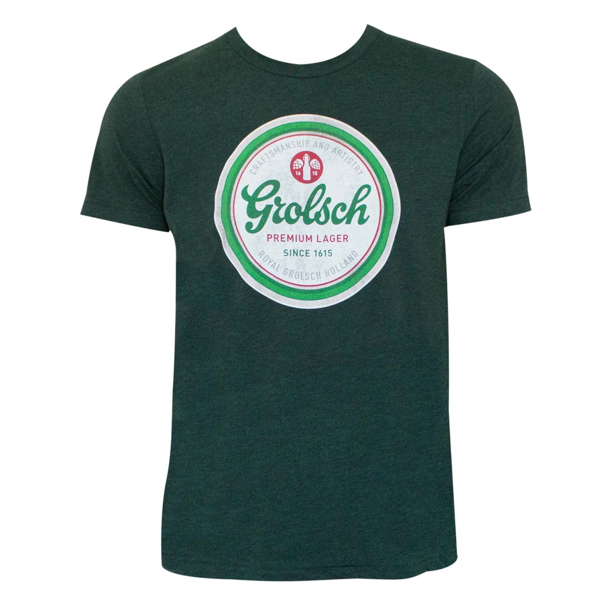 Picture of Grolsch 45735-Large Grolsch Mens Green Bottle Cap Logo T-Shirt - Large