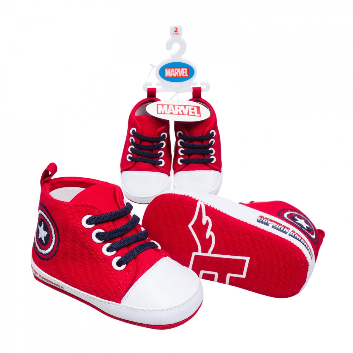 Picture of Captain America 820138-6-12months Captain America Symbols Baby Shoes&#44; 9-12 Months