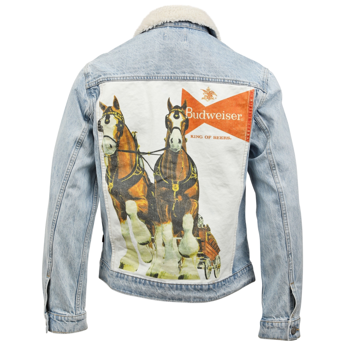 Anheuser-Busch Sherpa Trucker Jacket with Clydesdale Print, Extra Large -  Budweiser, BU338332
