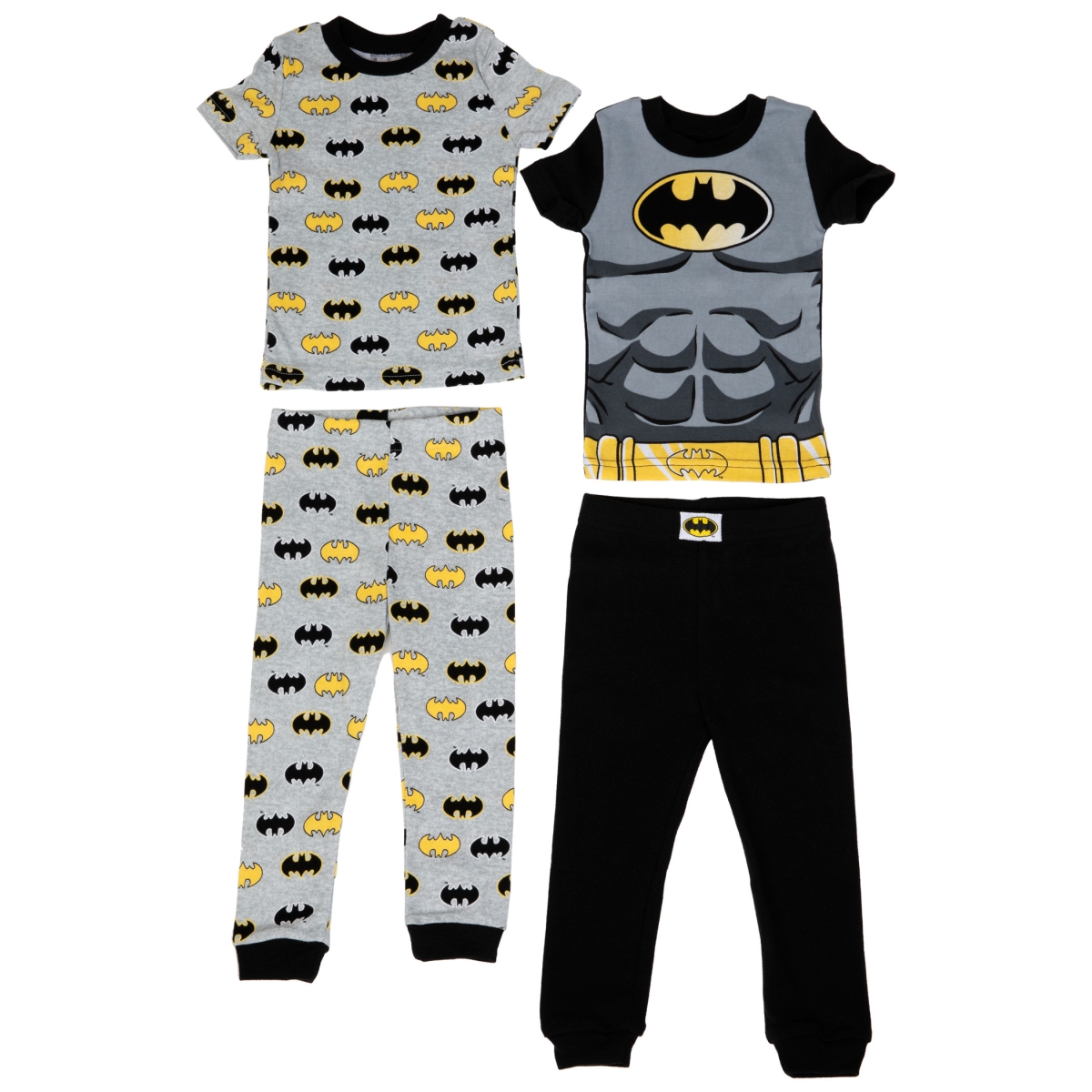 Picture of Batman 812425-toddler2t 4 Piece Batman Armor & All Over Logos Print Pajama Set&#44; Toddler 2T