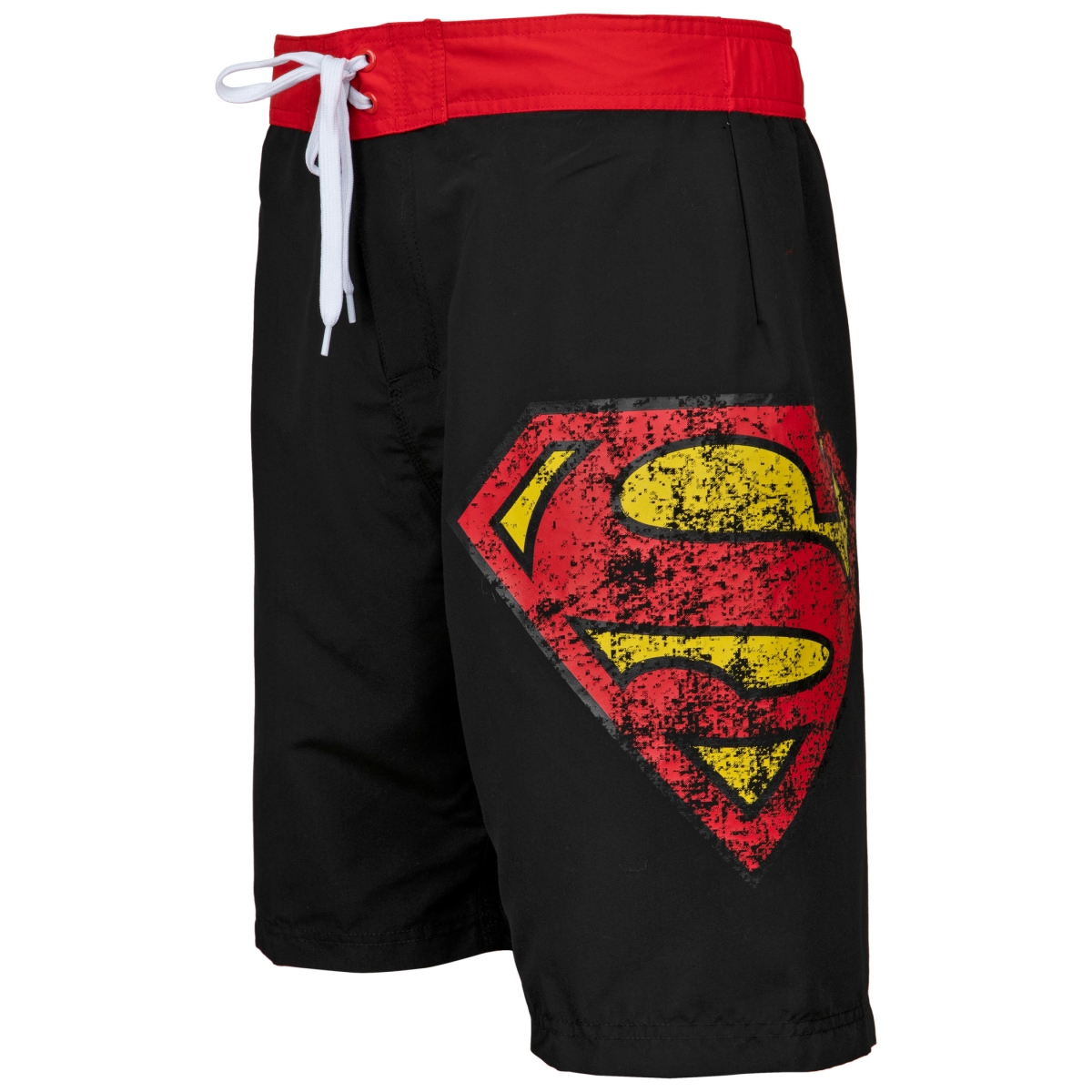 Picture of Superman 803465-large 36-38 Superman Symbol Swim Board Shorts, Black - Large 36-38
