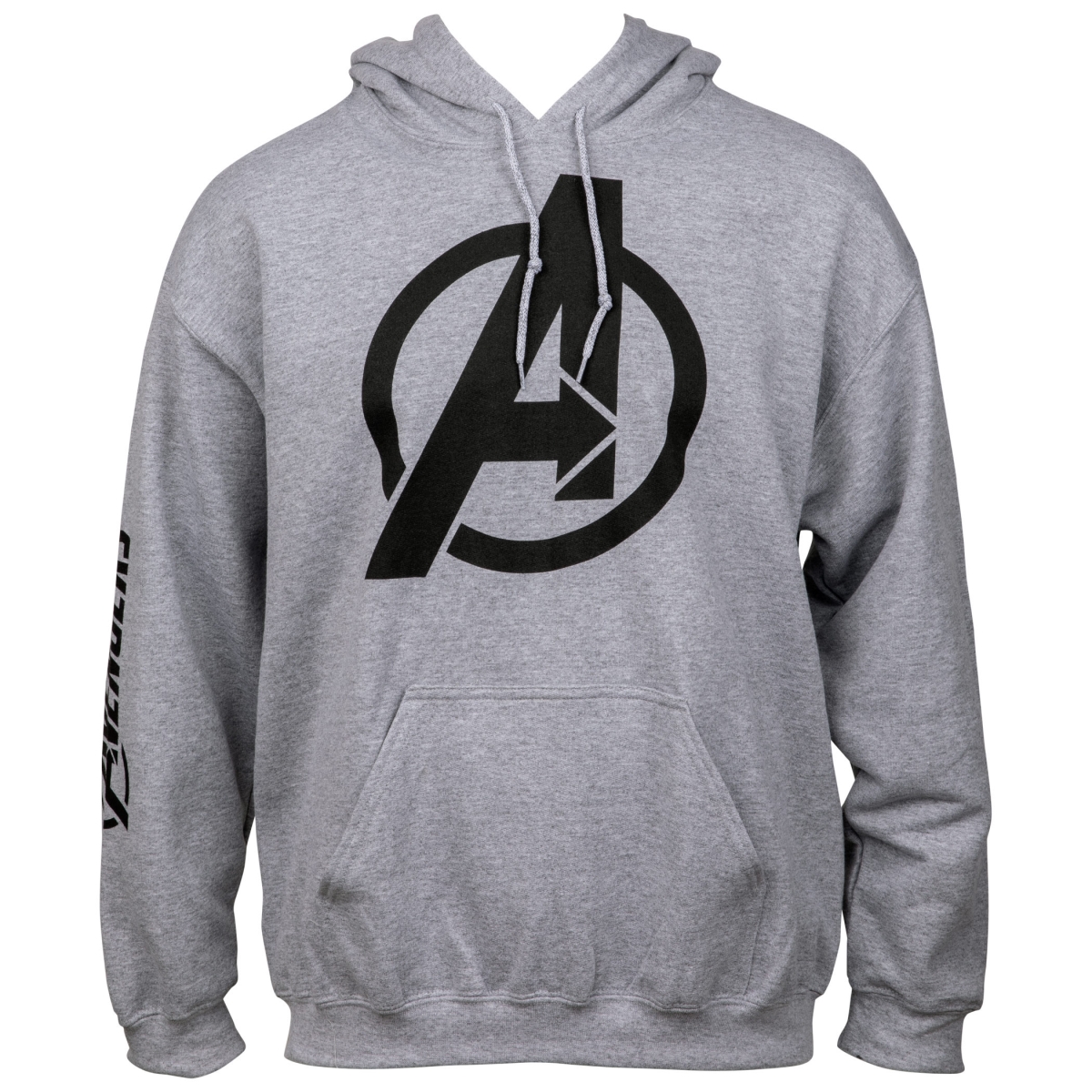 Picture of Avengers 812930-xlarge Avengers Symbol with Sleeve Print Text Pull Over Hoodie, Extra Large
