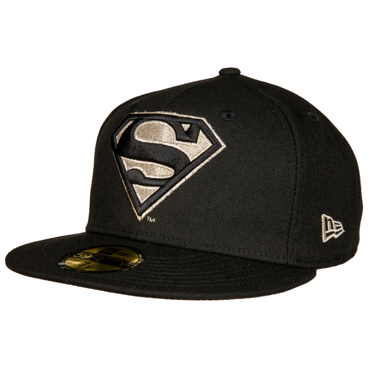 8 in. Silver Symbol New Era 59Fifty Fitted Hat, Black