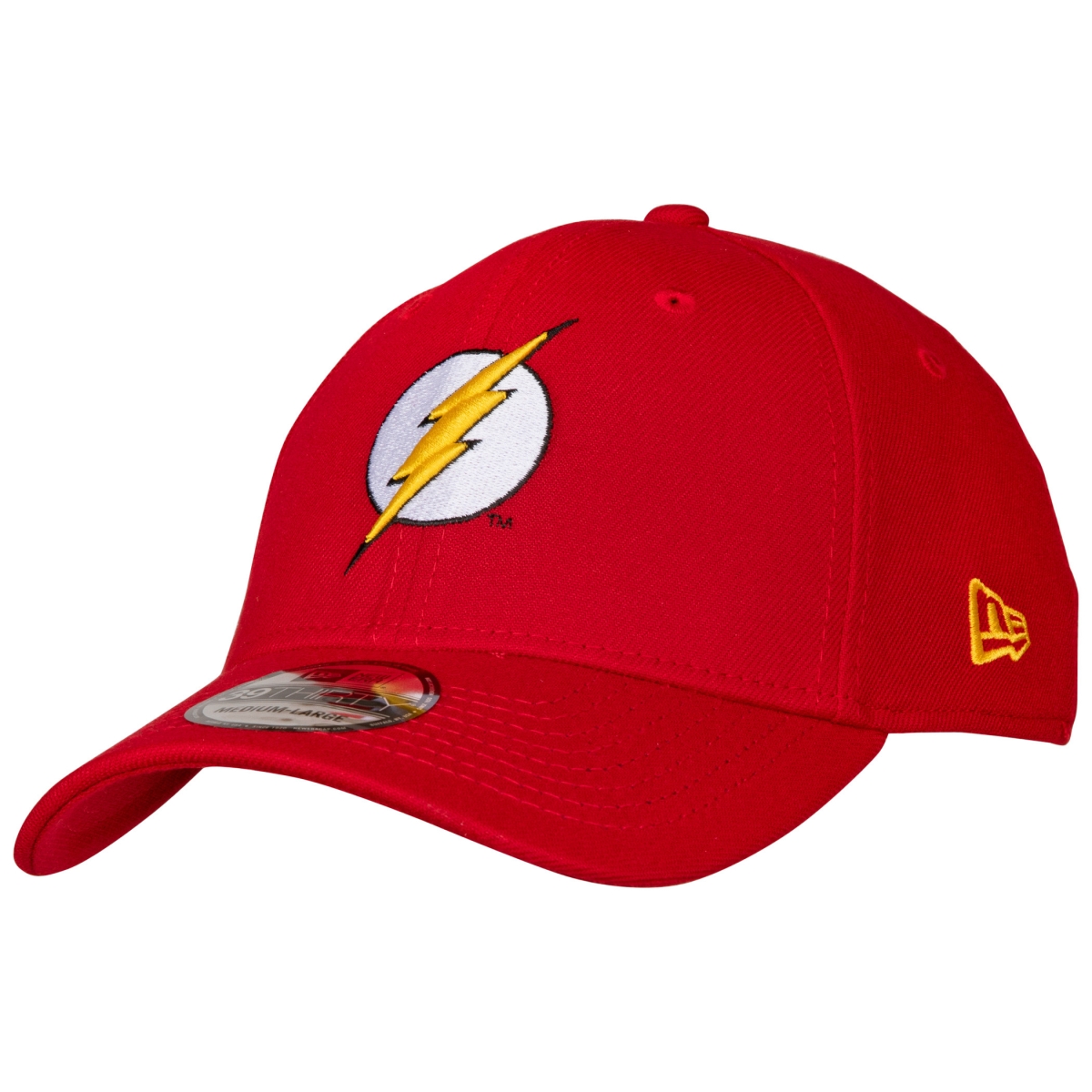 Picture of New Era 819362-small-medium The Flash Classic Symbol Color Block New Era 39Thirty Fitted Hat&#44; Red - Small & Medium