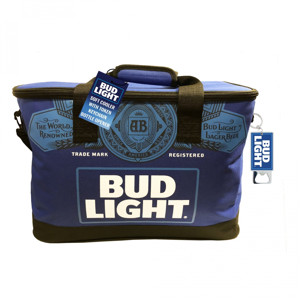 Picture of Bud Light 828601 Soft Cooler with Bottle Opener Keychain