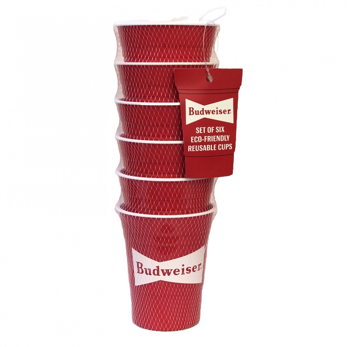Picture of Budweiser 828895 Eco-Friendly Reusable Plastic Cups - Pack of 6