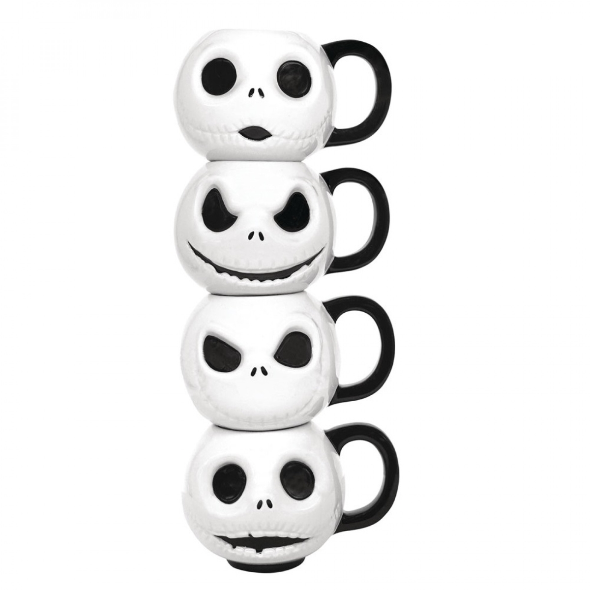 Picture of Nightmare Before Christmas 825691 Christmas Jack Expressions Ceramic Mug - Set of 4