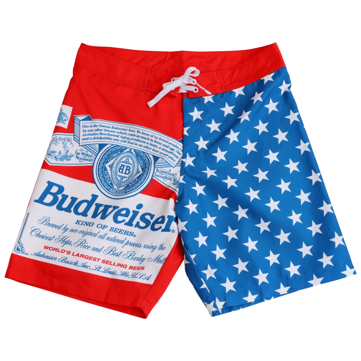 Picture of Budweiser 809482-Large Stars & Stripes Board Shorts&#44; Large - Size 34