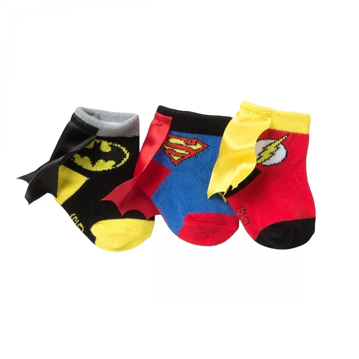 Picture of Justice League 816132 DC Comics Hero Logo Sock Booties - Pack of 3