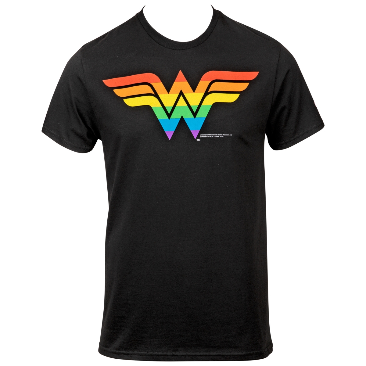 Picture of Wonder Woman 823372-large Rainbow Symbol T-Shirt&#44; Black - Large
