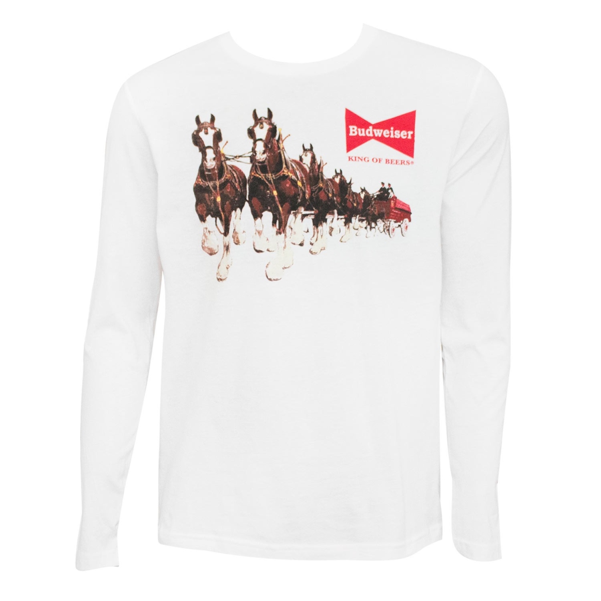 48942-X-Large  Long Sleeve Clydesdale T-Shirt, White - Extra Large -  Budweiser