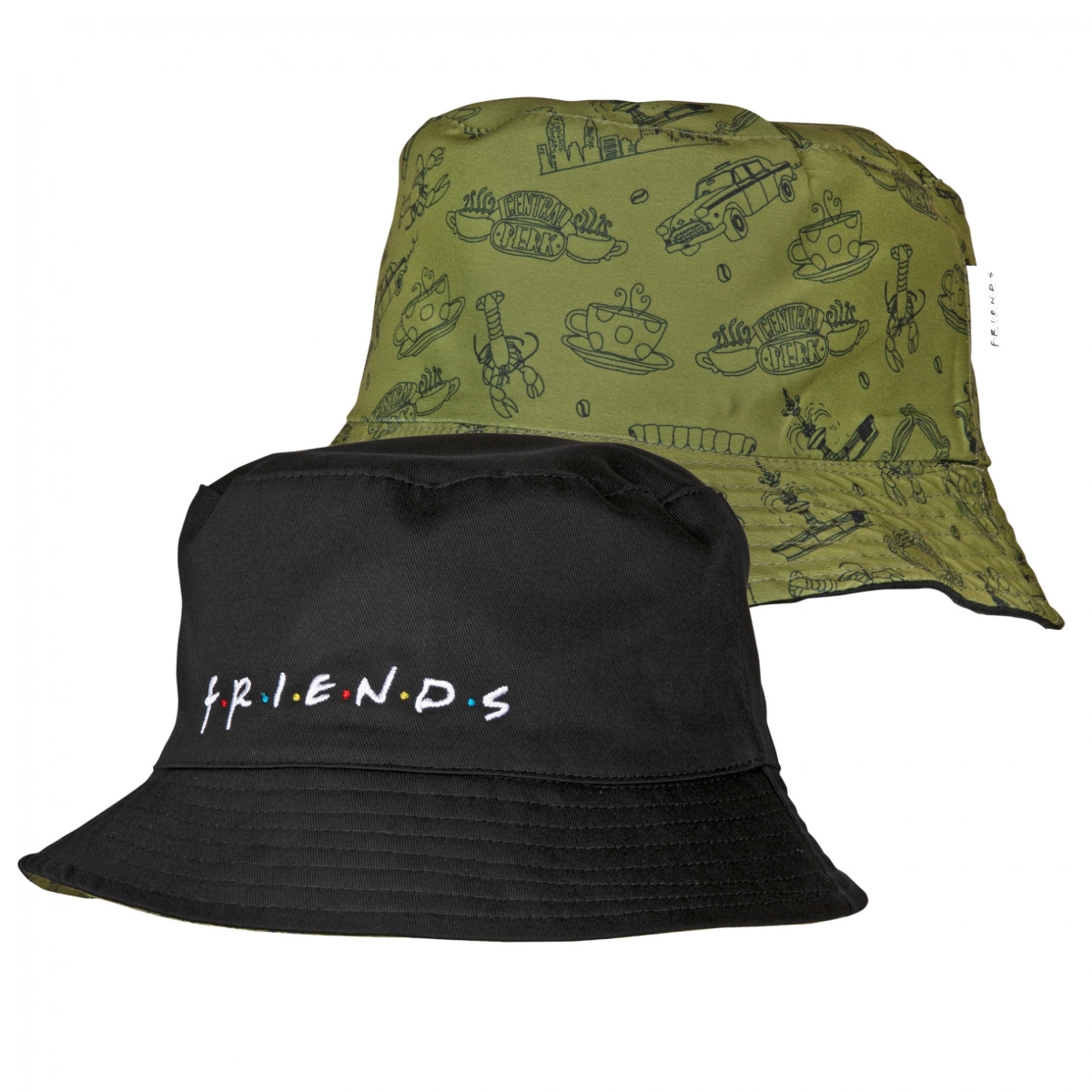 Picture of Friends 823616 TV Show Text & All Over Symbols Reversible Bucket Hat
