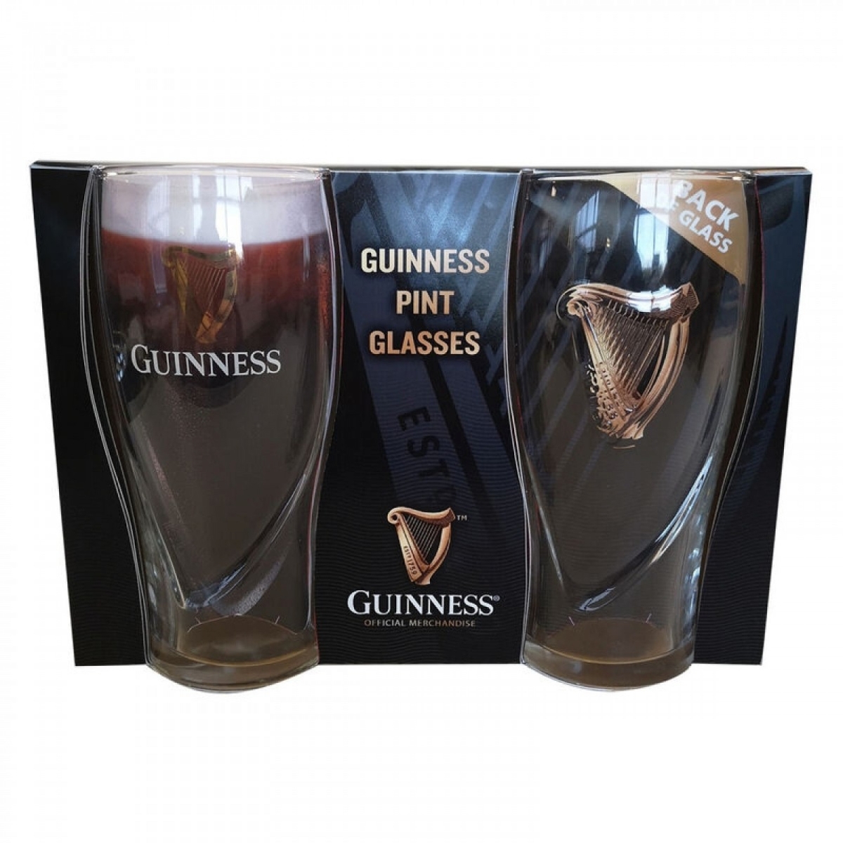Picture of Guinness 827025 20 oz Harp Gravity Pint Glass - Pack of 2