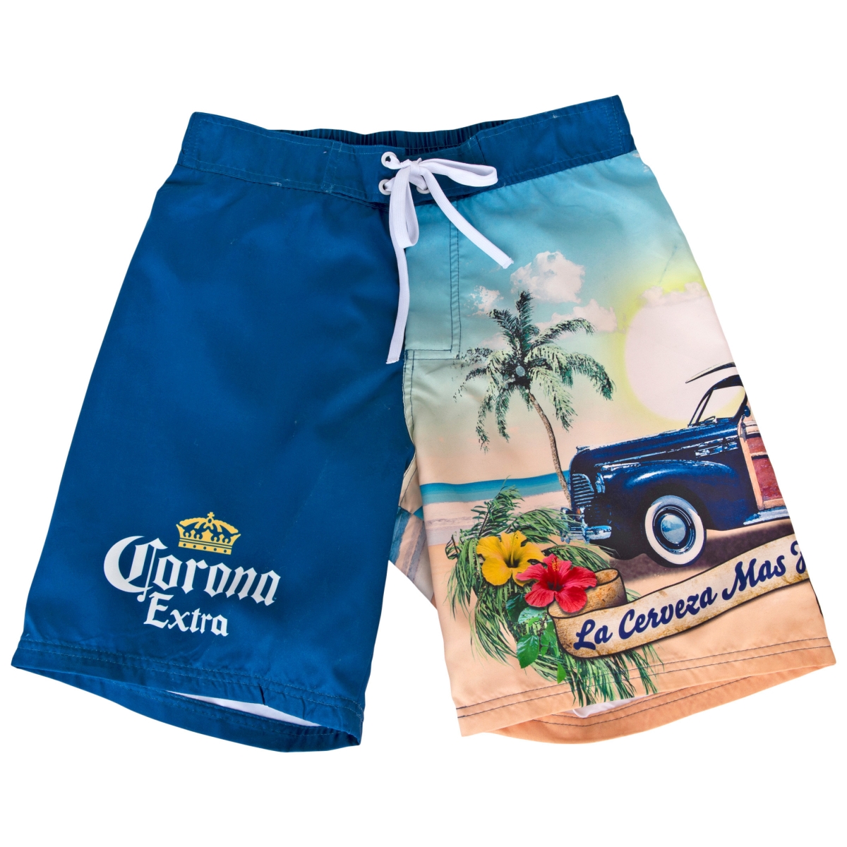 Picture of Corona Extra 821647-small Crown Symbol & Beach Swimsuit Shorts - Small