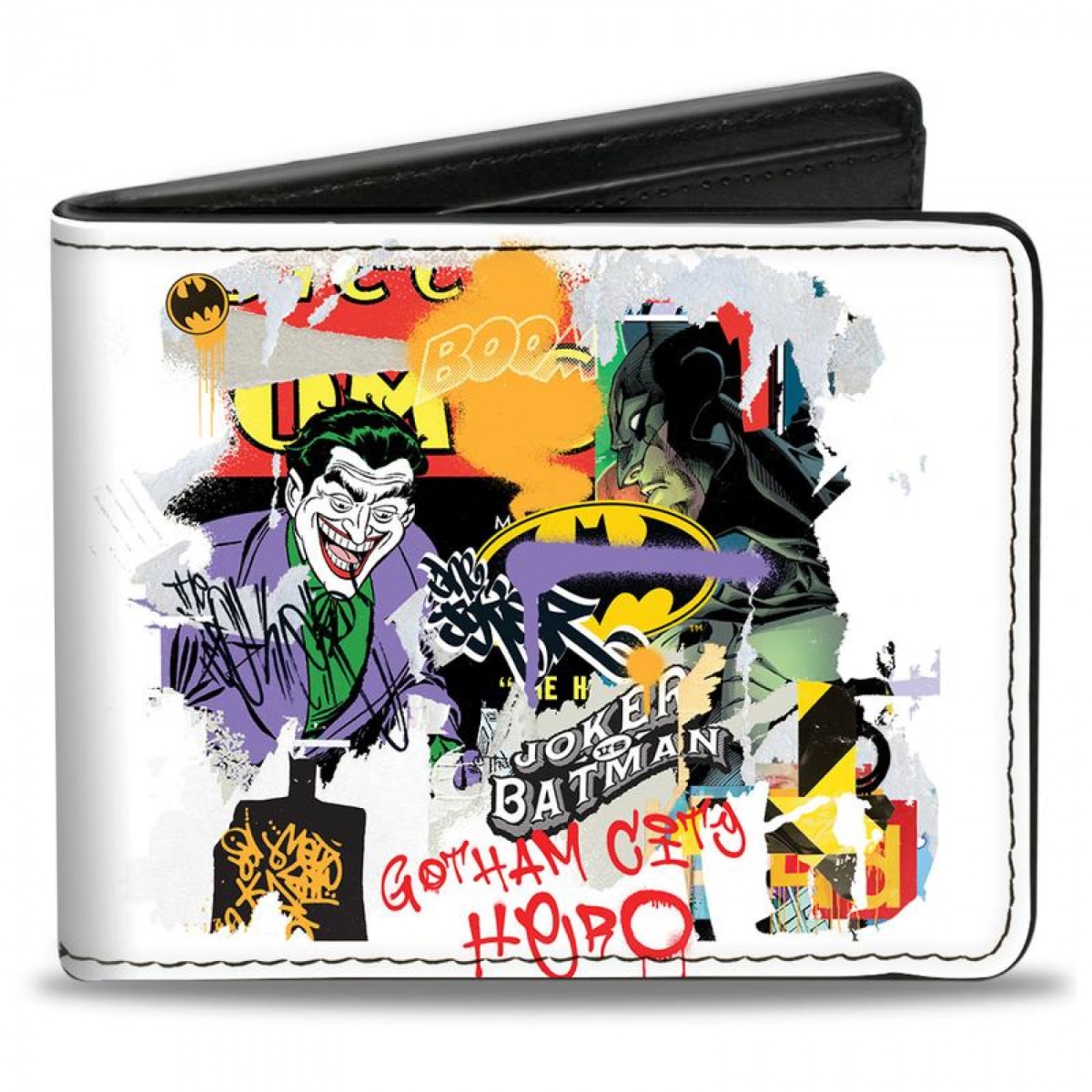 Picture of Batman 830782 DC Comics Batman VS Joker Graphitti Collage Bi-Fold Wallet