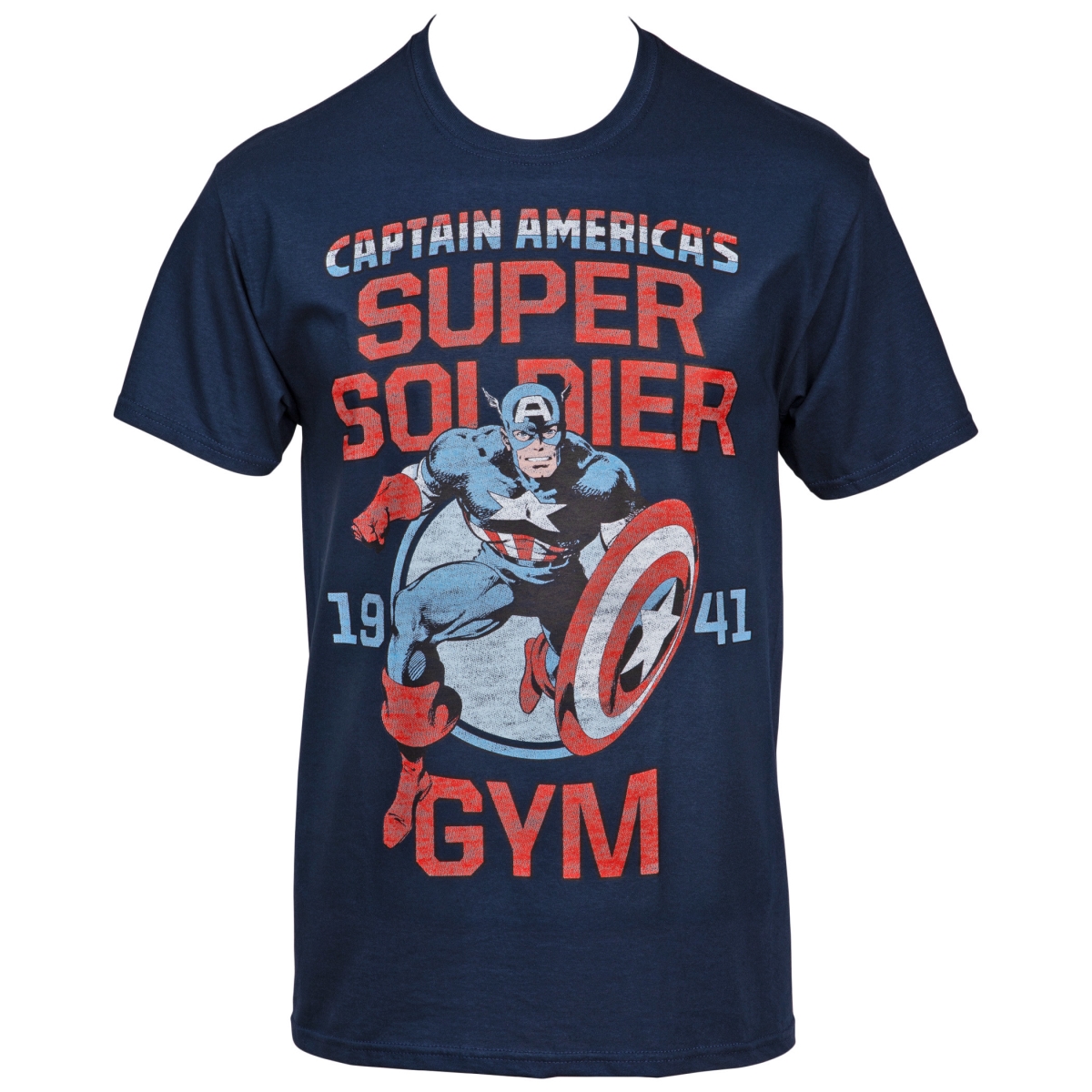 Picture of Captain America 826575-large Marvel Captain America Super Soldier Gym Est. 1941 T-Shirt&#44; Blue - Large