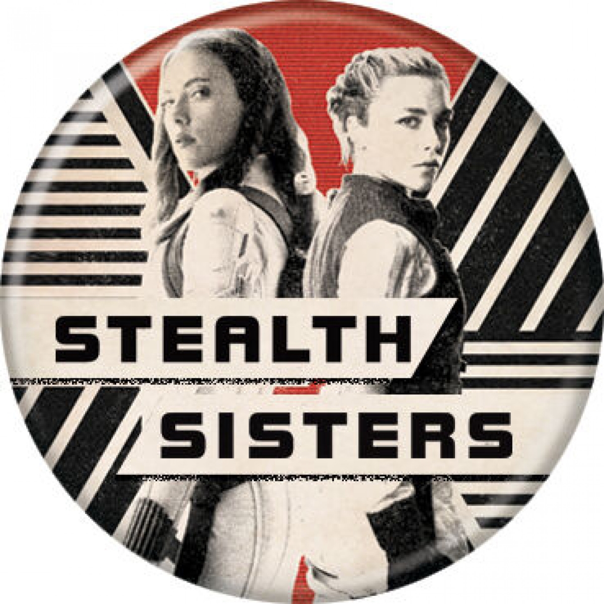 Picture of Black Widow 831108 Black Widow Movie Stealth Sisters Characters Button&#44; Red & White