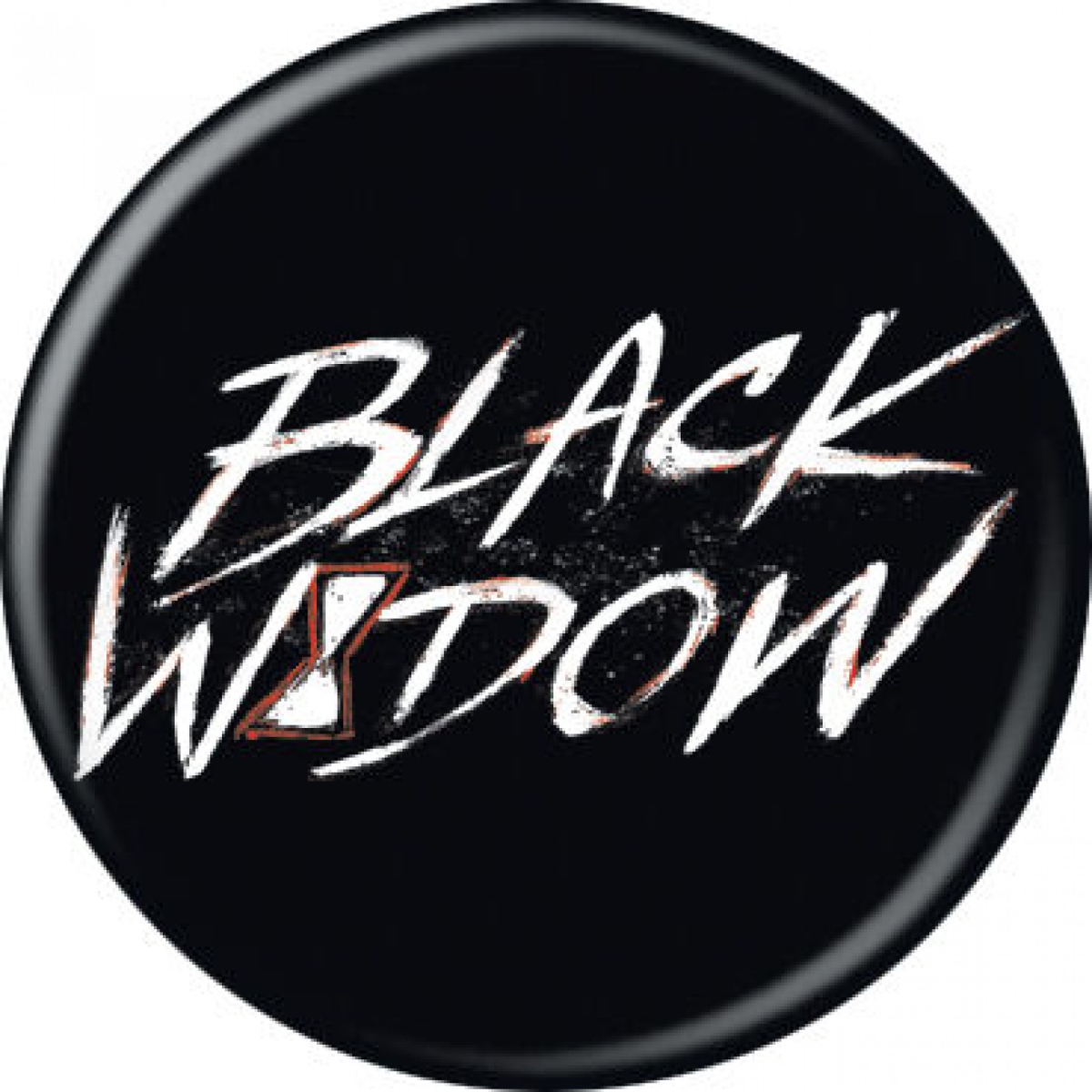 Picture of Black Widow 831105 Black Widow Movie Text Symbol Button&#44; Black & White