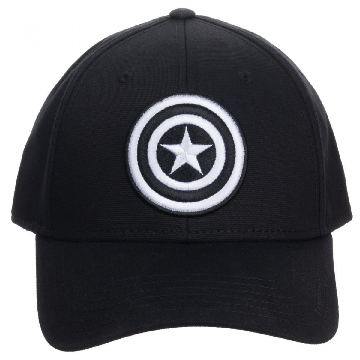 Picture of Captain America 833193 Captain America Embroidered Symbol Flex Fit Hat&#44; Black