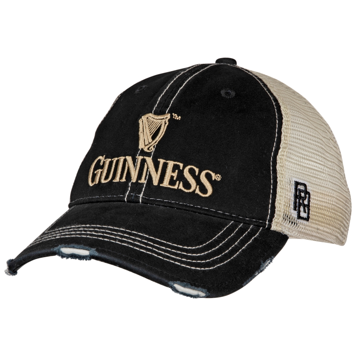 Picture of Guinness 830760 Guinness Harp Logo Mesh Trucker Hat&#44; Black & White