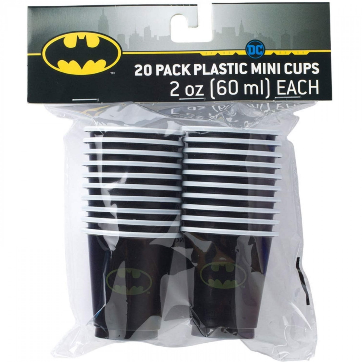 Picture of Batman 830843 2 oz Batman Classic Logo Party Cups&#44; Black & White - Pack of 20