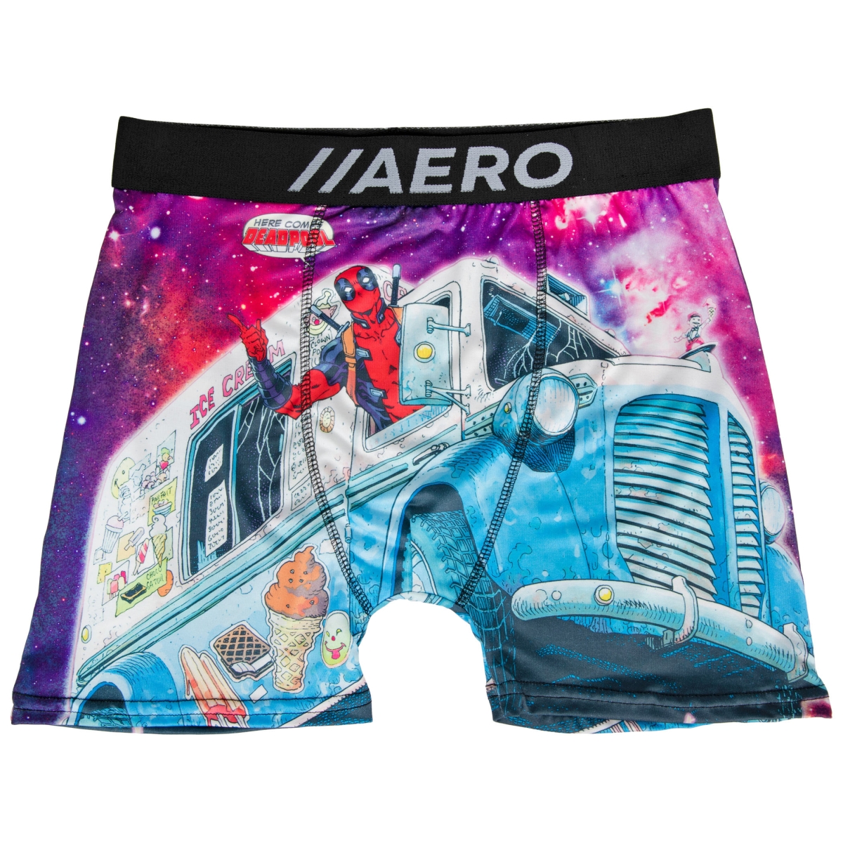 824950-small-28-30 Marvel  Ice Cream Truck In Space Aero Mens Boxer Briefs Underwear, Small 28-30 -  Deadpool, 824950-small(28-30)