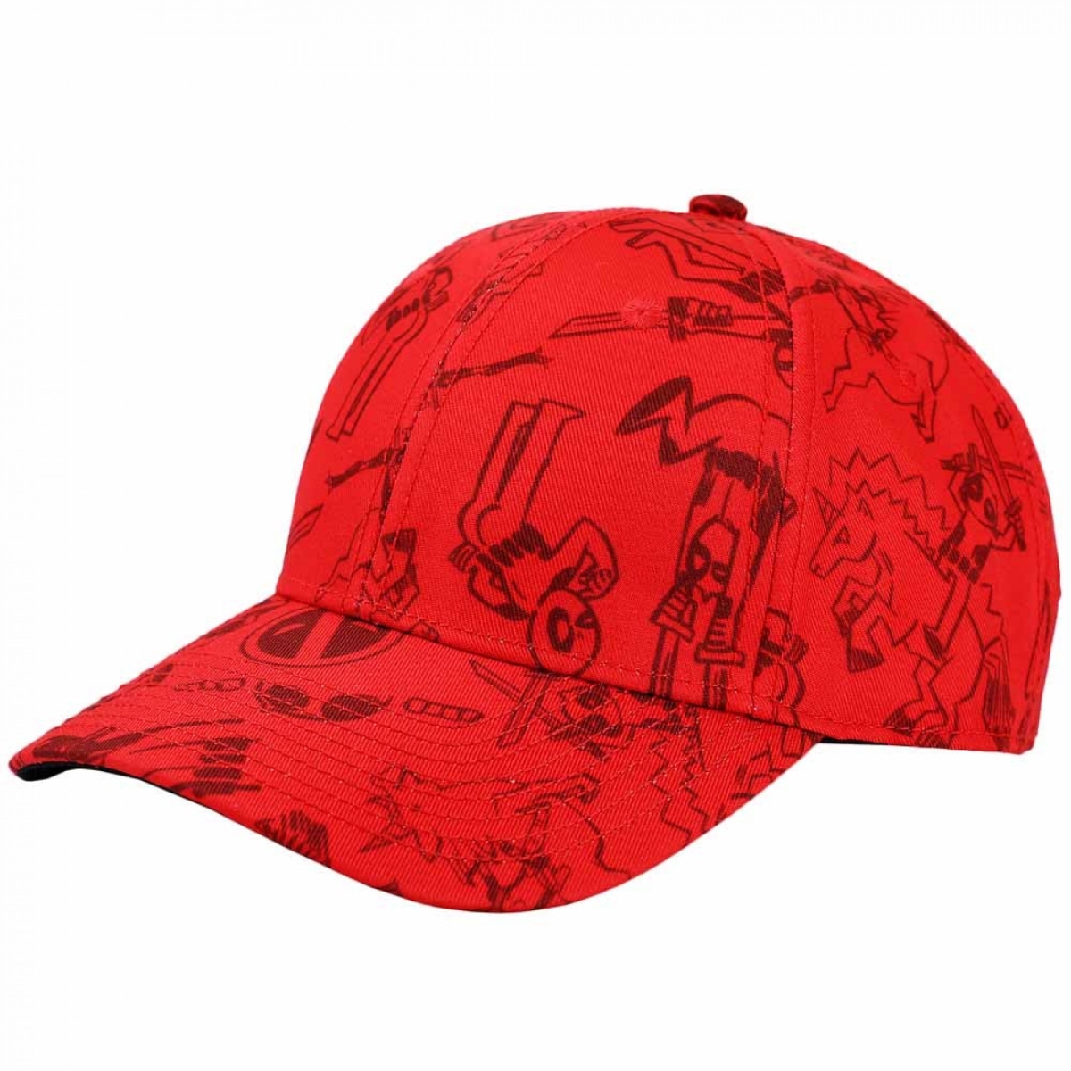 Picture of Deadpool 830894 Deadpool Character Sketches All Over Adjustable Dad Hat&#44; Red
