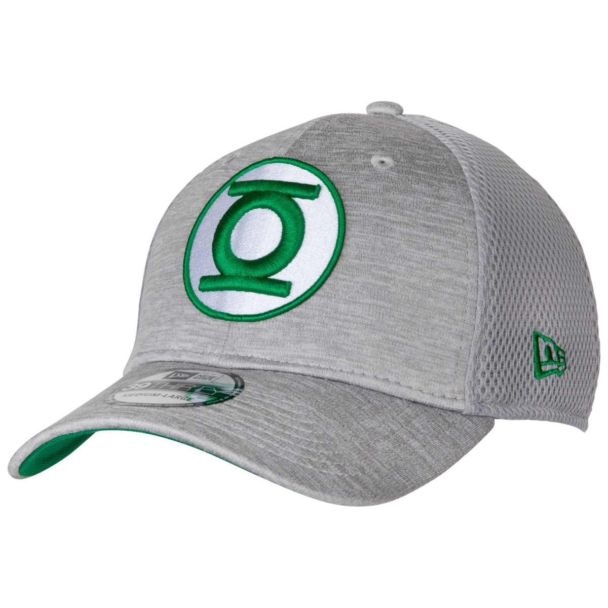 Picture of Green Lantern 826076-medium-large Green Lantern Symbol Grey Shadow Tech New Era 39Thirty Fitted Hat&#44; Grey - Medium to Large