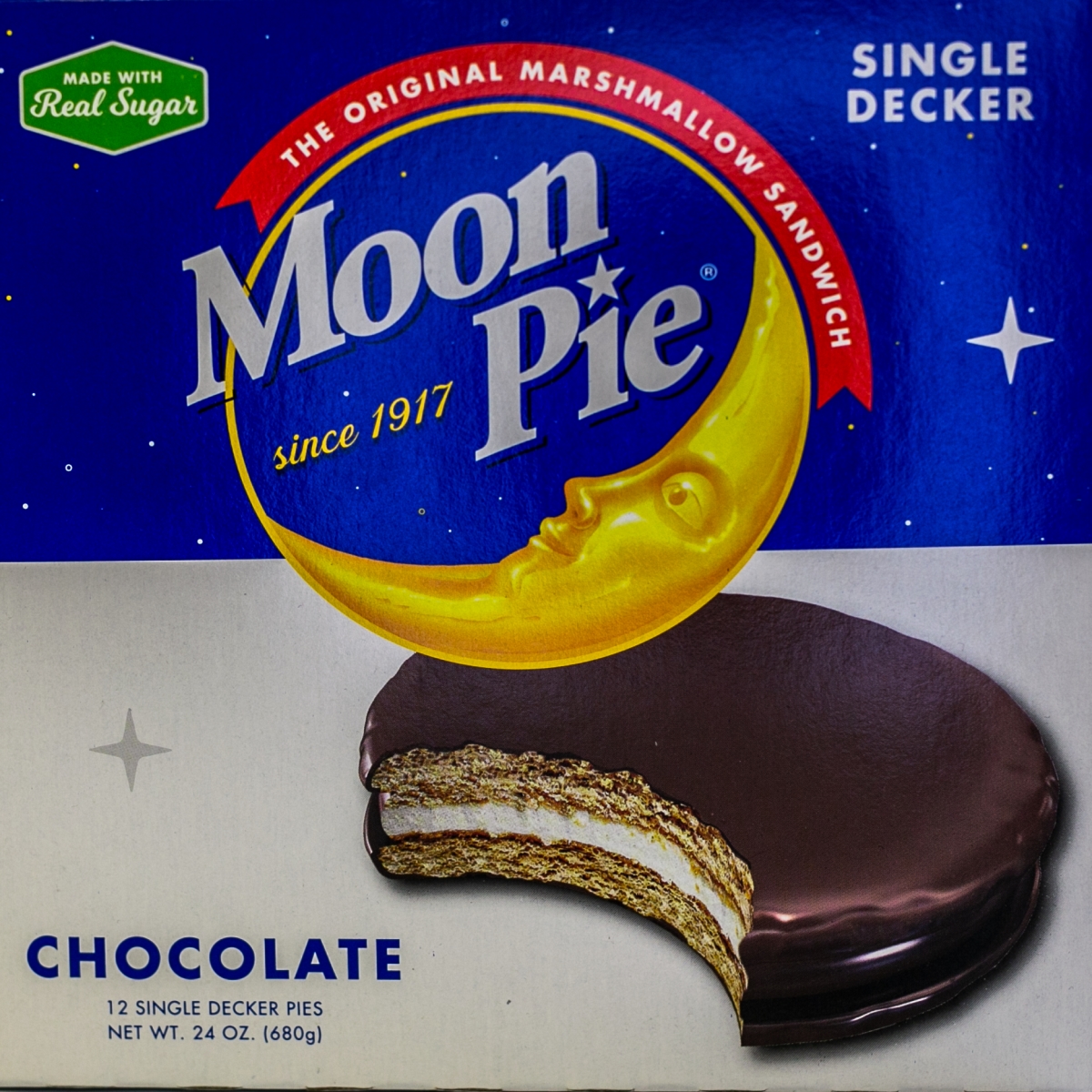 Picture of Moonpie 14411BX Single Decker Chocolate Pie - 2 Boxes of 12 Pies