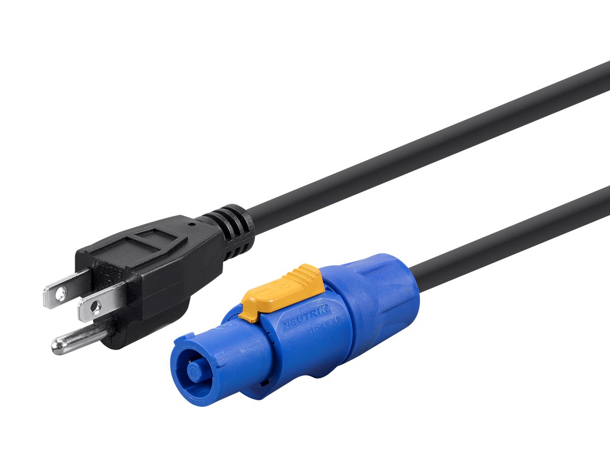 10 ft. 16 AWG NEMA 5-15p to PowerCON Connector