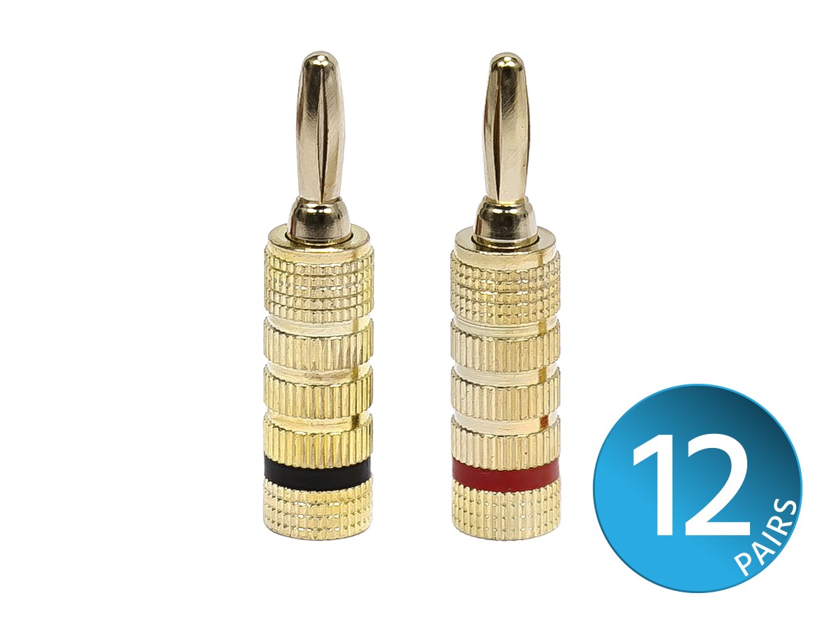 Picture of Monoprice 21821 High-Quality Gold Plated Speaker Banana Plugs - 12 Pair
