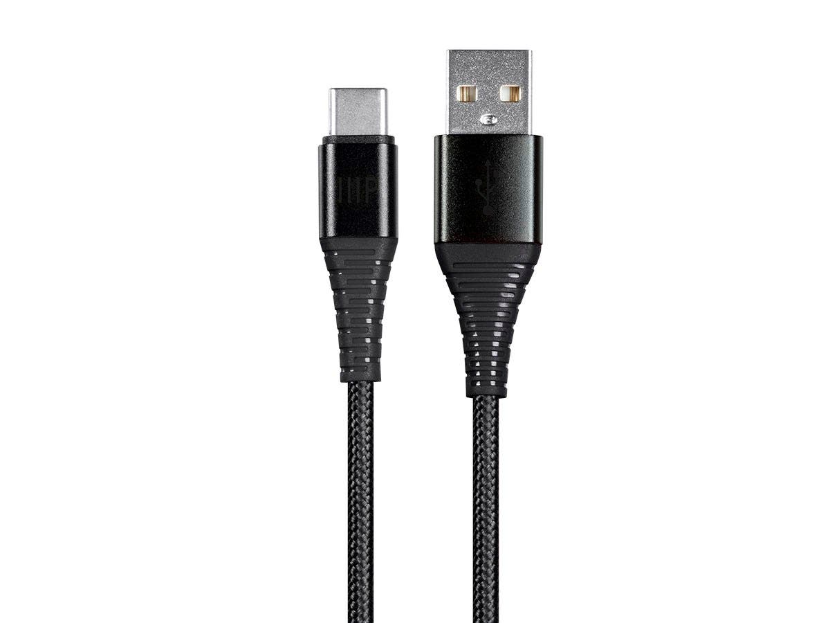 Picture of Monoprice 31202 AtlasFlex Series Durable USB 2.0 Type-C to Type-A Charge & Sync Kevlar-Reinforced Nylon-Braid Cable&#44; Black - 1.5 ft.