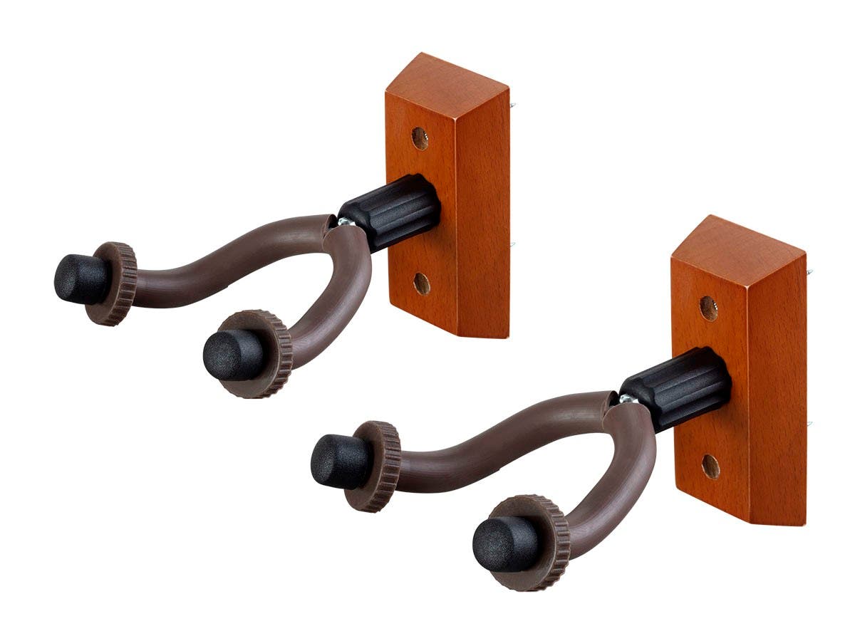 625918 Stage Right Wood Wall Mount Guitar Hanger - Pack of 2 -  Monoprice